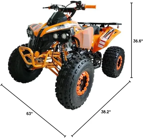 Vista 4 de HHH 125cc ATV Utilitario para Jóvenes con Marcha Atrás, Transmisión Completamente Automática, 4 Ruedas, Neumáticos Grandes de 19"/18" (Verde)