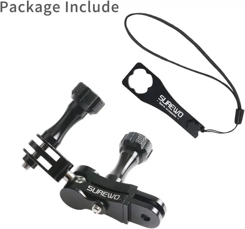 Vista 7 de Adaptador de montaje de rótula de rotación de 360 grados de aleación de aluminio, accesorios de extensión de pivote de montaje de brazo giratorio