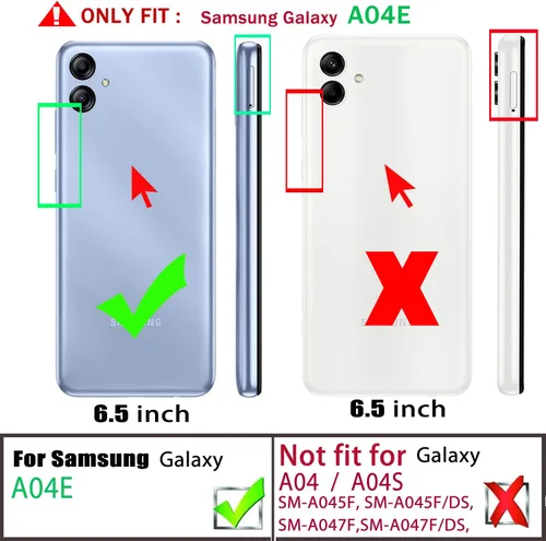 Vista 2 de Funda para Samsung Galaxy A04E con [2 unidades] Protector de pantalla de vidrio templado, para Galaxy A04e Heavy Duty Armor [Grado Militar]