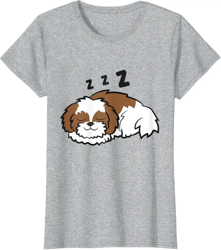 Vista 21 de Camiseta Tired Shih Tzu Dog Cute Sleeping Shih Tzu, Blanco