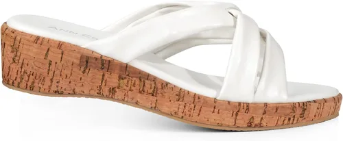 Vista 9 de ANN CREEK Sandalias de cuña para mujer, zapatos de plataforma con puntera abierta, sandalias casuales de verano, sandalias de tacón negro, sandalias