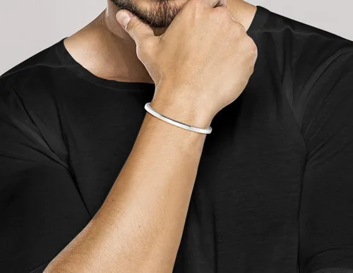 Vista 4 de Miabella Plata de ley 925 o oro amarillo de 18 quilates sobre plata italiana de 0157in brazalete cuadrado pulido para mujeres y hombres pulsera