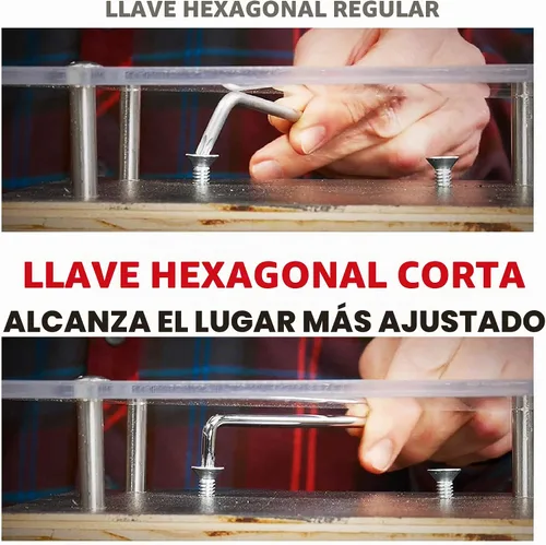 Vista 4 de Powerbuilt Juego de llaves hexagonales de extremo de bola de brazo largo métrico de 9 piezas, llave Allen, brazo extralargo, extremo de bola