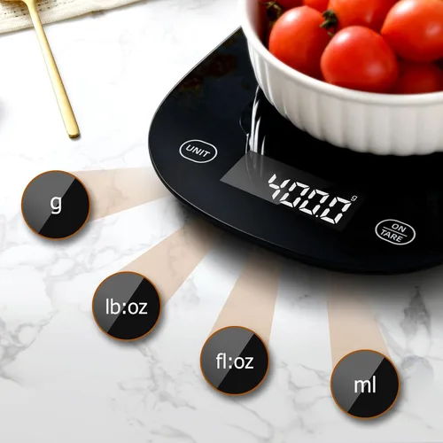Vista 3 de Arboleaf Balanza de Cocina Inteligente para Alimentos, Báscula Digital de 22 lb con Calculadora Nutricional, Pesaje Inteligente de Cocina