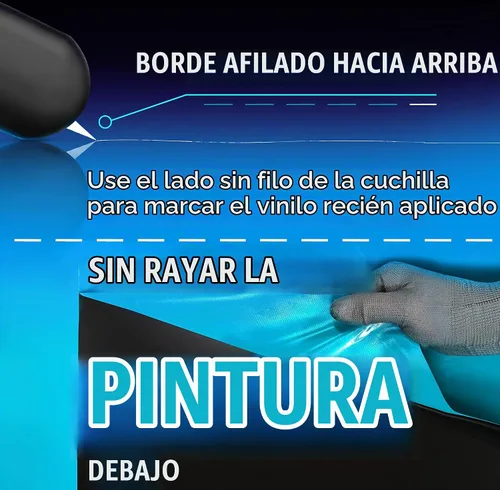 Vista 5 de VViViD Cuchillo de envoltura de vinilo automotriz deslizante de precisión, retráctil, bloqueo de seguridad, 5 cuchillas de repuesto
