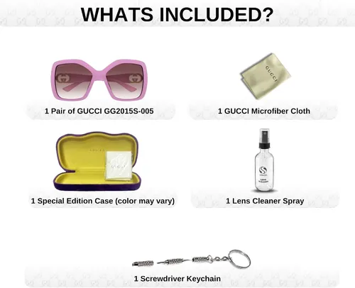 Vista 6 de Gucci GG2015S WrapAround GG Interlocking Logo Sunglasses wih Luxury Eyewear Kit