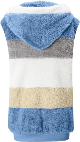 Vista 3 de Chaleco de bolsillo sin mangas para mujer, color sólido, estilo casual, simple, cómodo, abrigo con cremallera completa, chaquetas occidentales
