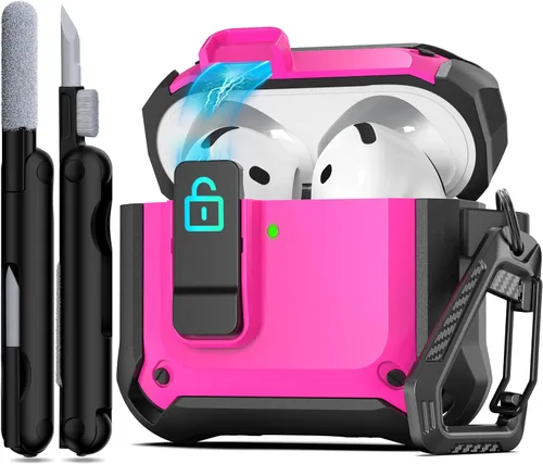 Vista 35 de R-fun Funda de carga compatible con AirPods de 2ª generación 2019, 1ª generación 2016, protección completa contra caídas, tapa desplegable