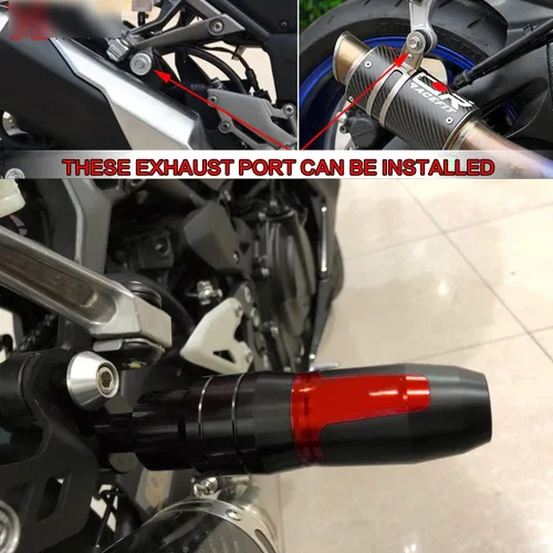 Vista 2 de Para SUZUKI HAYABUSA GSX1300R GSXR1300 motocicleta CNC marco aluminio Crash Pad Escape Slider Crash Protector deslizante con logotipo