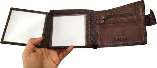 Vista 81 de Hombres Cool Eagle Wolf Caballo Totem Cuero Vaca Vertical Cartera Cremallera Multi-tarjeta Titular, Tótem de caballo, Minimalista