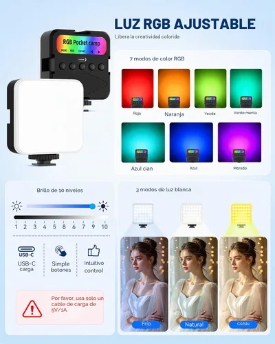 Vista 6 de Kit de vlogging para iPhone/Android, TikTok YouTube Kit de inicio para grabación de video con micrófono inalámbrico magnético, trípode de cámara