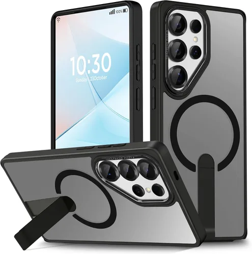 Vista 15 de Funda para Samsung Galaxy S24+ Plus [soporte integrado], compatible con carga inalámbrica MagSafe, [prueba de caídas de grado militar] Funda Azul