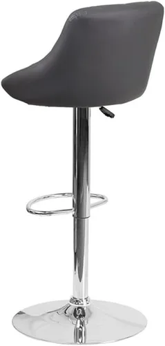 Vista 3 de Pemberly Row Taburete de bar acolchado ajustable en gris