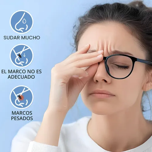 Vista 5 de Almohadillas para gafas, almohadillas antideslizantes de silicona para anteojos, almohadillas elevadas de 2,5 mm con forma de airbag, cómodas
