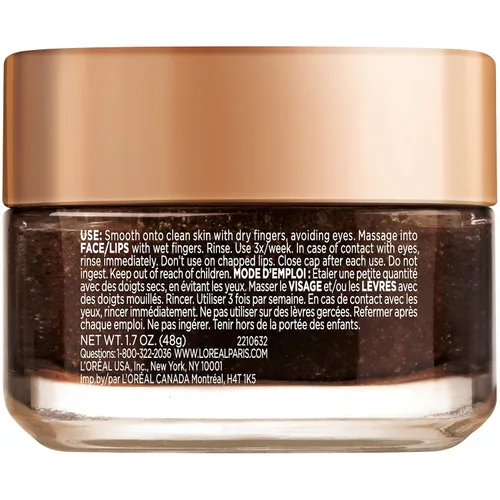 Vista 10 de L'oreal Paris Exfoliante facial de azúcar puro con café Kona para resurgir y energizar instantáneamente para una piel suave y brillante, 1.7 onzas