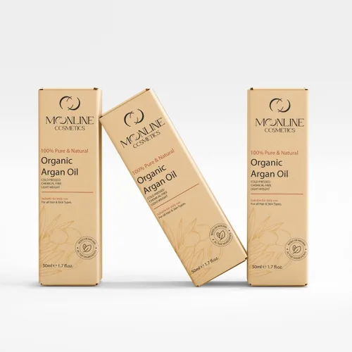 Vista 3 de Aceite de argán marroquí orgánico puro para el cabello, la cara y la piel. Promueve el crecimiento del cabello y la piel suave