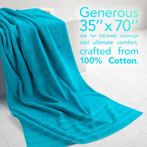 Vista 2 de American Soft Linen 100% Cotton Luxury Turkish Towels, 2PC 35x70 Bath Sheet