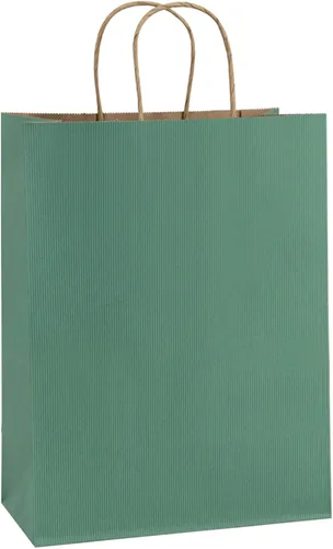 Vista 10 de BagDream Bolsas de regalo de 10 x 5 x 13 pulgadas, 25 bolsas de papel kraft con asas, para regalos, negocios, mercancía, venta al por menor, Negro