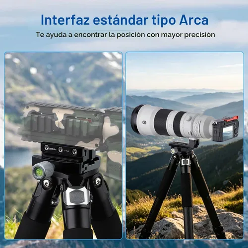 Vista 5 de Abrazadera de liberación rápida de 2.756 in compatible con placa de estilo Arca Swiss para trípode Ballhead asiento universal de cambio rápido