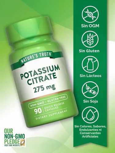 Vista 3 de Nature's Truth Suplemento de citrato de potasio 275 mg 90 cápsulas