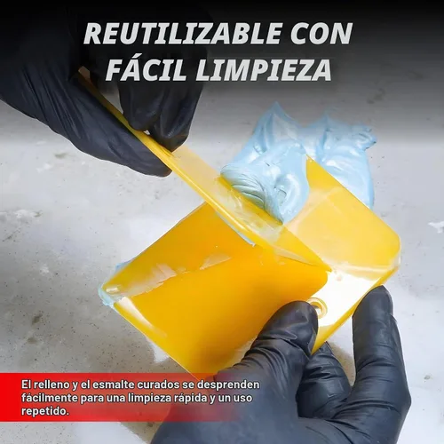 Vista 5 de LAUCO Esparcidores de relleno de carrocería para automóviles (100 piezas) – Esparcidor de plástico reutilizable amarillo para rellenos automotrices
