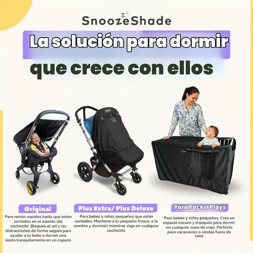 Vista 7 de Corral con capota SnoozeShade malla respirable y sombra para dormir