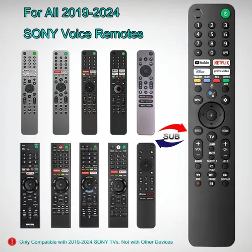 Vista 5 de para reemplazo remoto de TV Sony, con control de voz Mando a distancia Bravia