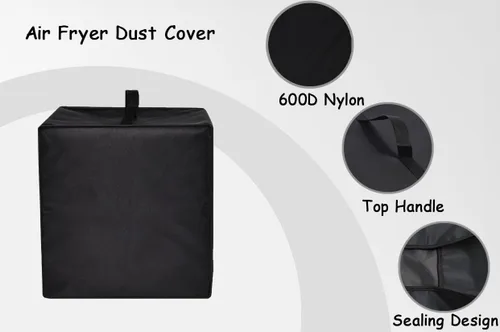 Vista 4 de Funda para freidora de aire, resistente al calor, impermeable, protectora contra el polvo, funda para horno compatible con Chefman 12 cuartos