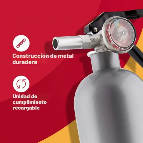Vista 3 de First Alert DHOME1 Extintor de incendios estándar recargable para el hogar, clasificación UL 1-A:10-B:C, peltre DHOME1 Clasificación UL