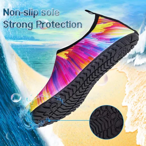 Vista 3 de Yalox - Calzado acuático, de secado rápido, sensación de pies descalzos, para mujer y hombre calcetines acuáticos para exteriores, playa, nadar