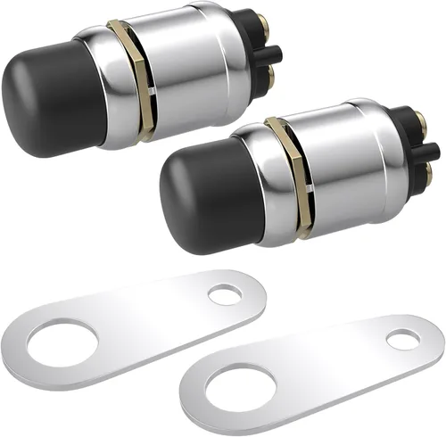 Vista 9 de BFXM Interruptor de arranque de botón pulsador 12V 50A, interruptor de arranque momentáneo impermeable para motor de automóvil, botón de arranque