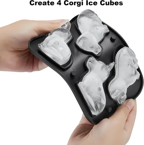 Vista 5 de ACOOKEE Bandeja de hielo 3D Corgi para perros con formas divertidas, regalos novedosos para mamá y papá de Corgi para amantes de los perros, lindo