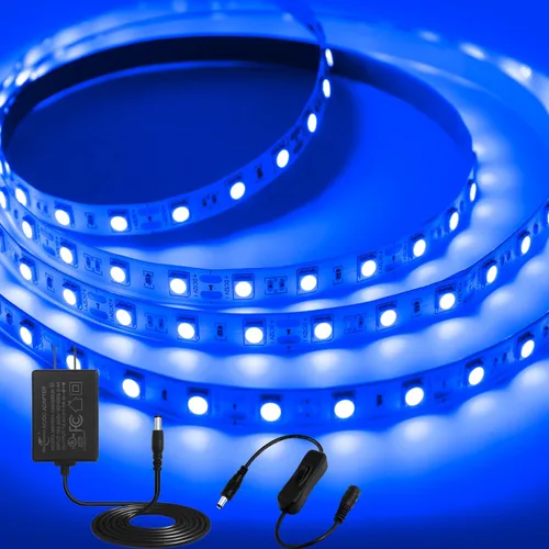 Vista 20 de iNextStation Tira de Luz LED UV Negra USB, 2M/6.6 pies 5V SMD5050 LEDs 395nm-405nm Tira de Luz Negra para Fluorescente, Curación de Impresión 3D