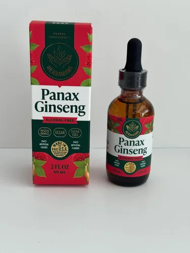 Vista 2 de HERBAMAMA Panax - Tintura de raíz de ginseng – Apoyo energético vegano con extracto de ginseng rojo coreano gotas líquidas – Suplemento de apoyo