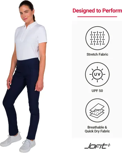 Vista 3 de Jofit Apparel - Ropa atlética para mujer, pantalón de longitud completa para golf y tenis