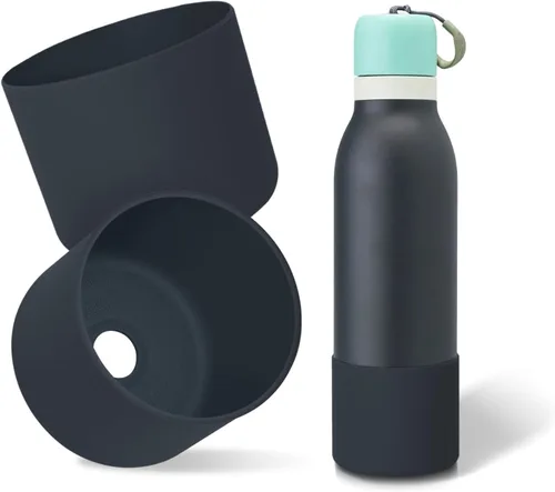 Vista 25 de 2 botas de silicona superiores para Owala FreeSip Twist de 24 onzas, funda inferior resistente a los arañazos, accesorios de botella de Owala
