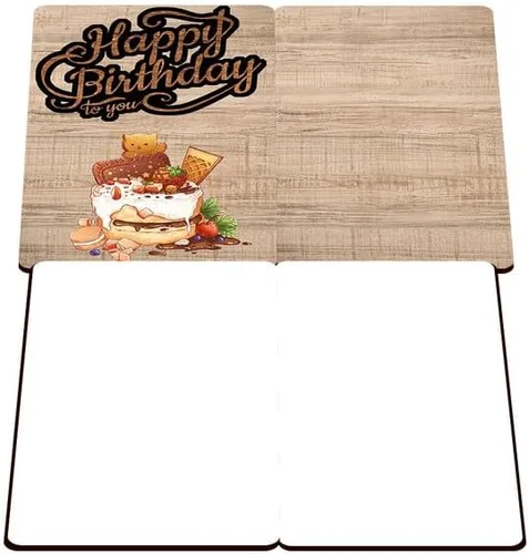Vista 2 de Tarjeta de felicitación de madera de feliz cumpleaños, tarjetas de felicitación de madera, regalos para mujeres, hombres, niñas, niños, esposa