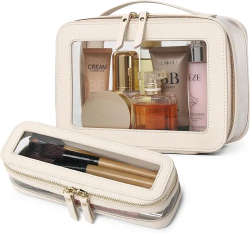 Vista 22 de Bolsa de maquillaje transparente (negro L)