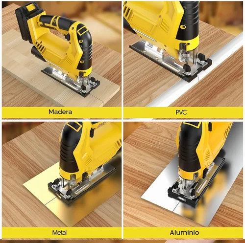 Vista 7 de Sierra de calar inalámbrica compatible con batería Dewalt de 20 V Max (sin batería), sin escobillas, velocidad variable, cortes biselados de 45°, 3