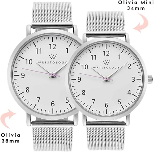 Vista 3 de Reloj con números WRISTOLOGY Olivia para mujer, para enfermeras, gran esfera, analógico, fácil de leer con segundero, correa de silicona