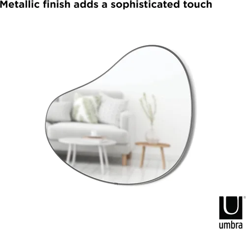Vista 6 de Umbra Espejo de pared Pebble de 24 x 36 pulgadas, diseño moderno, titanio