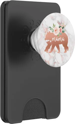 Vista 8 de Mama Bear - Cubo de bebé, diseño floral de mármol rosa, para teléfonos y tabletas, Negro