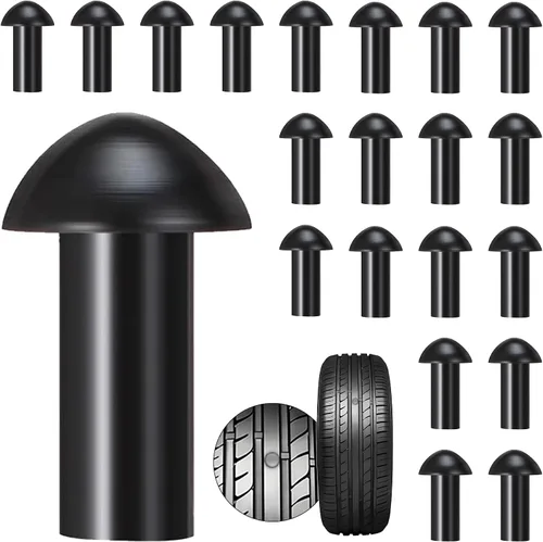 Vista 9 de Richcat Kit de Reparación de Pinchazos de Neumáticos sin Cámara con Tapón de Hongo, Repara Pinchazos y Neumáticos Desinflados para Motocicletas