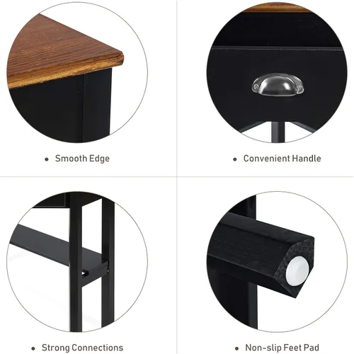 Vista 5 de POWERSTONE Escritorio esquinero para espacio pequeño - Escritorio triangular para computadora con cajón de almacenamiento y estante para oficina