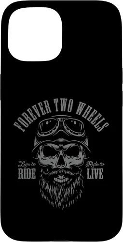 Vista 6 de Forever Two Wheels Biker Skull with Beard Motorcycle Design - Carcasa para iPhone 17