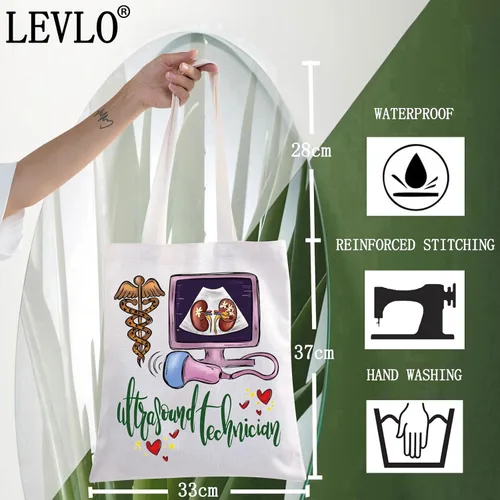 Vista 4 de LEVLO Bolsa de mano para tecnólogo de ultrasonido, regalo de ecografista, bolsa de hombro con tecnología de ecografía, regalo de graduación
