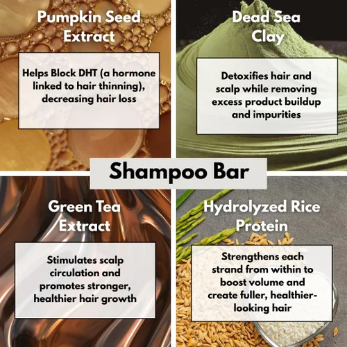 Vista 2 de Barra de champú para cabello y barba, 2.38 onzas, limpia, nutre, protege