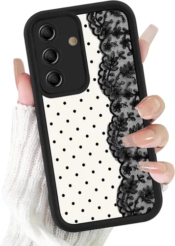 Vista 15 de Para Samsung Galaxy S24 5G 6.2''Cute Polka Dot Phone Case-Negro