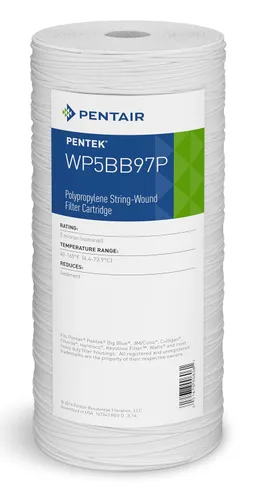 Vista 4 de Pentair Pentek WP.5BB97P Big Blue Filtro de agua de sedimento, 10-pulgadas, cartucho de filtro enrollado de polipropileno para toda la casa, 10" x