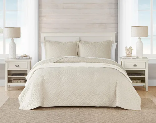 Vista 4 de Tommy Bahama - Juego de edredón individual, ropa de cama de algodón suave con funda a juego, certificado Oeko-Tex, artículos esenciales